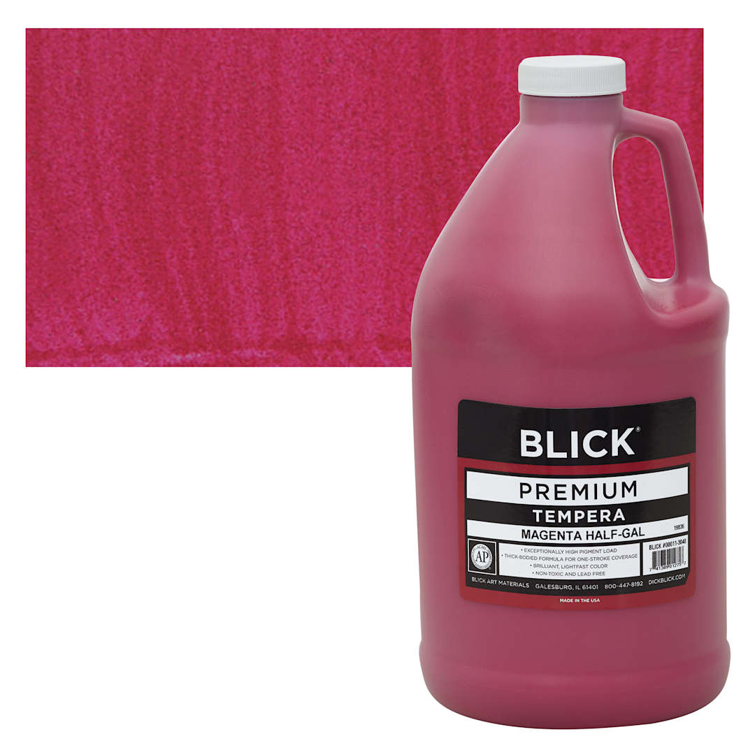Open in modal - Blick Premium Grade Tempera - Magenta, Half Gallon and swatch