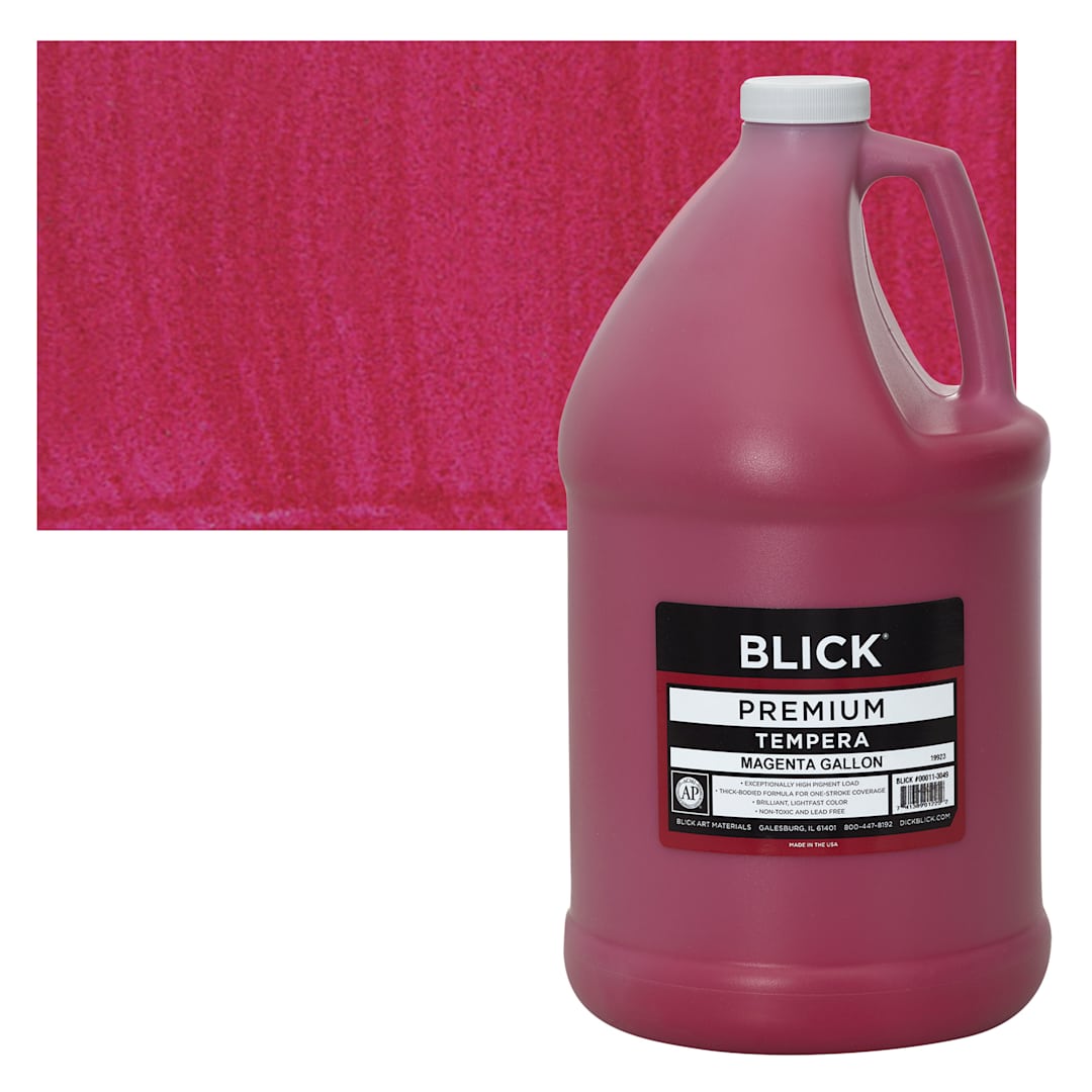 Open in modal - Blick Premium Grade Tempera - Magenta, Gallon and swatch