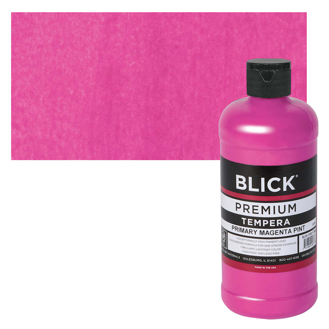 Open in modal - Blick Premium Grade Tempera - Primary Magenta, Pint and swatch