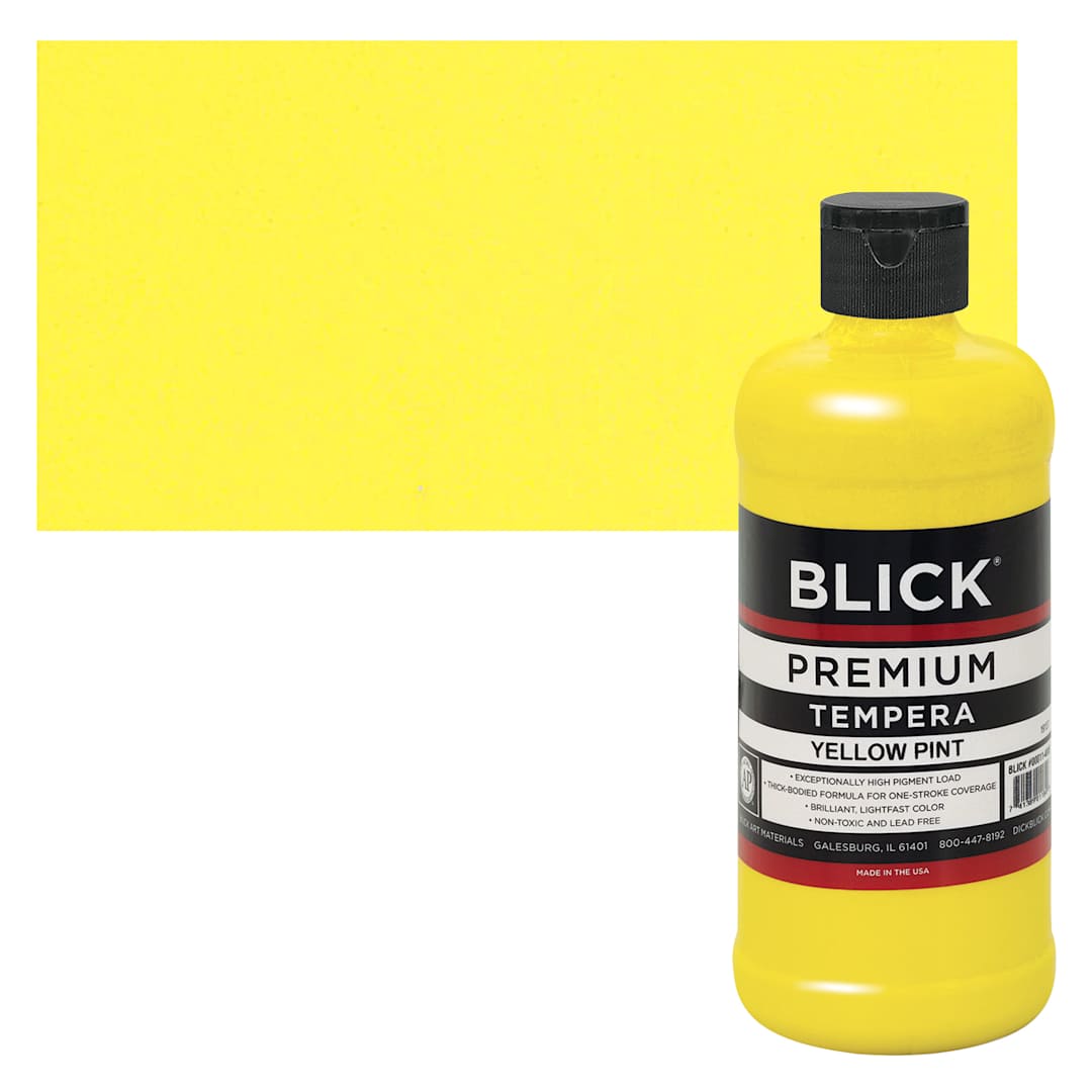 Open in modal - Blick Premium Grade Tempera - Yellow, Pint and swatch