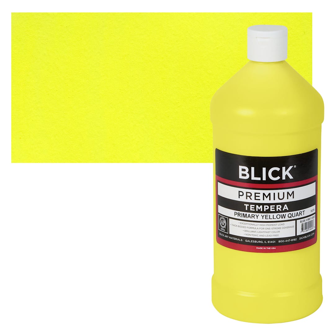 Open in modal - Blick Premium Grade Tempera - Primary Yellow, Quart and swatch