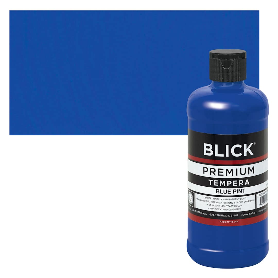 Open in modal - Blick Premium Grade Tempera - Blue, Pint and swatch