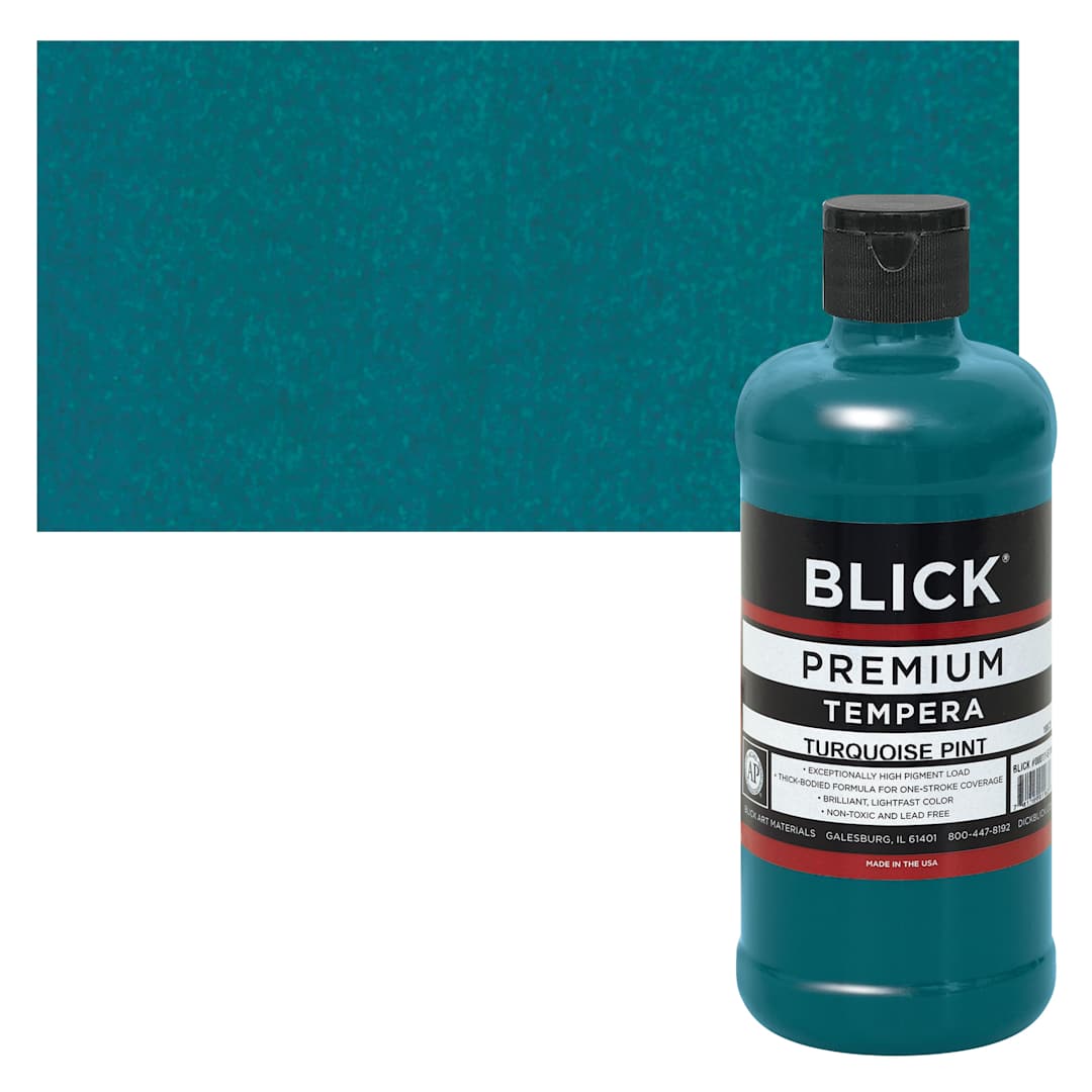 Open in modal - Blick Premium Grade Tempera - Turquoise, Pint and swatch
