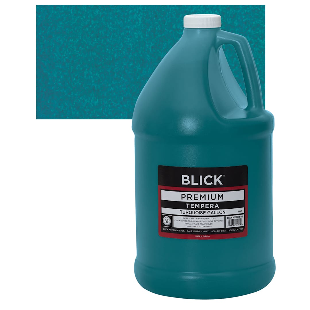 Open in modal - Blick Premium Grade Tempera - Turquoise, Gallon and swatch