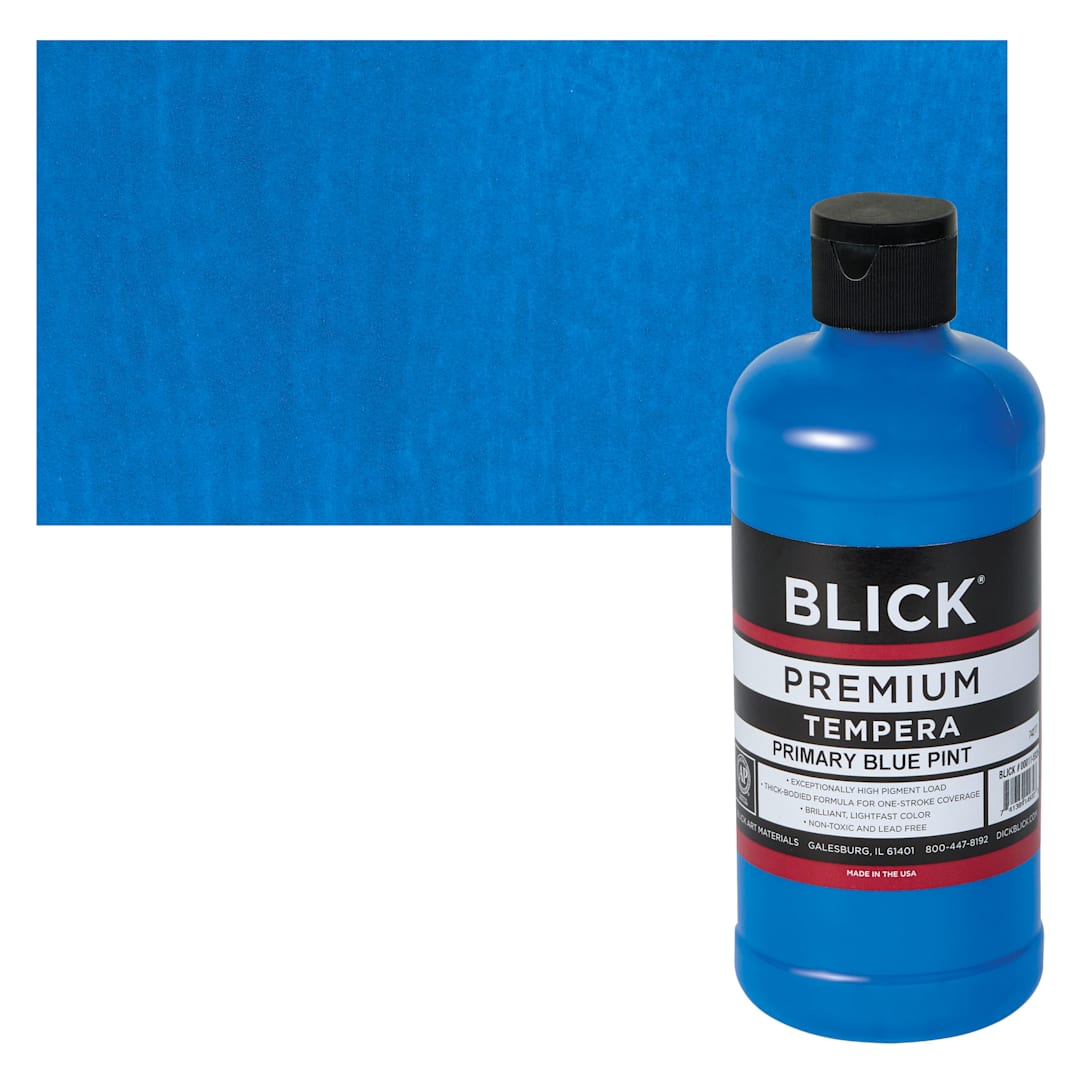 Open in modal - Blick Premium Grade Tempera - Primary Blue, Pint and swatch