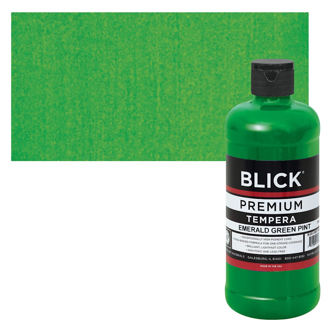 Open in modal - Blick Premium Grade Tempera - Emerald Green, Pint and swatch