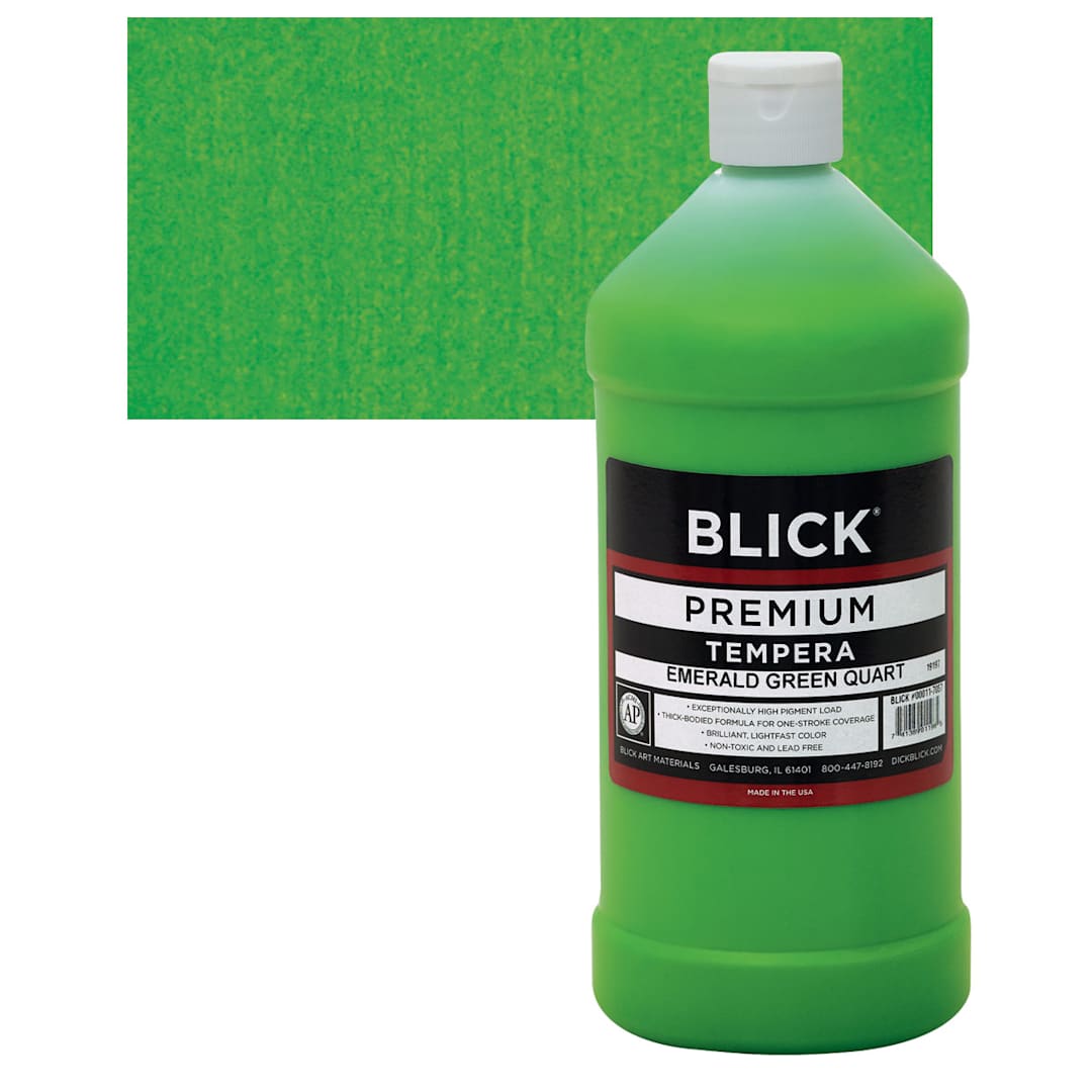 Open in modal - Blick Premium Grade Tempera - Emerald Green, Quart and swatch