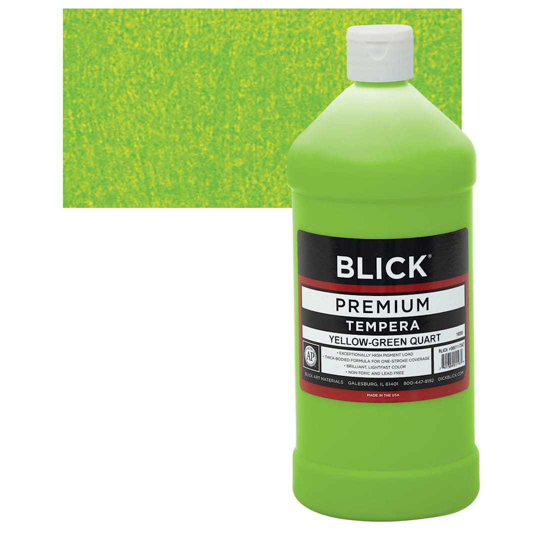 Open in modal - Blick Premium Grade Tempera - Yellow-Green, Quart and swatch