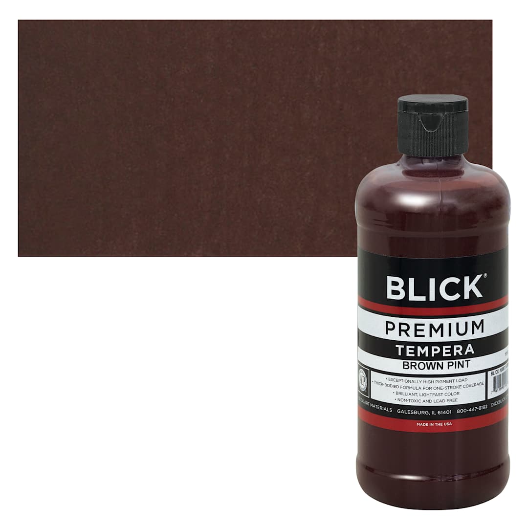 Open in modal - Blick Premium Grade Tempera - Brown, Pint and swatch