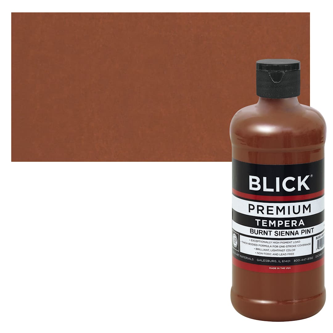 Open in modal - Blick Premium Grade Tempera - Burnt Sienna, Pint and swatch
