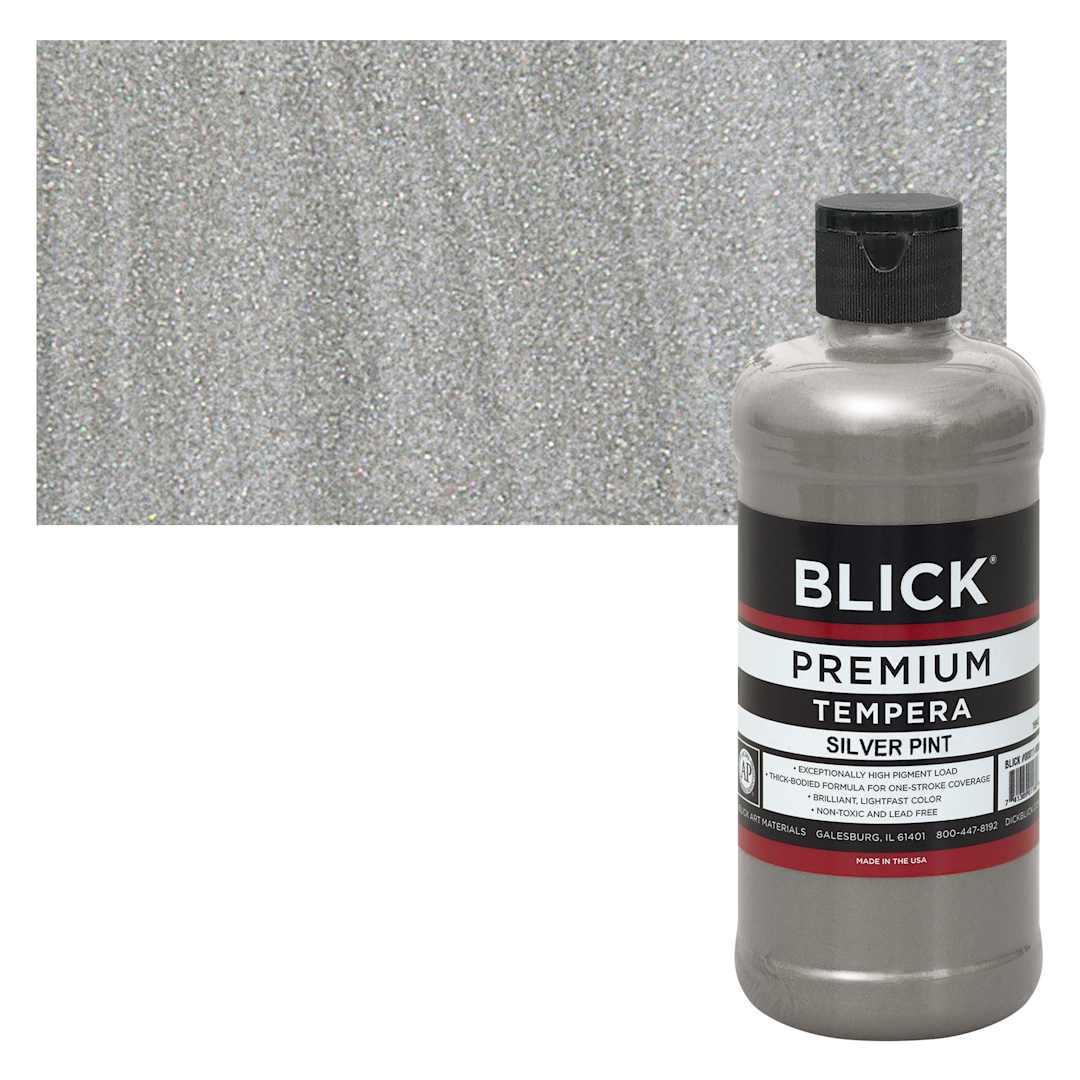 Open in modal - Blick Premium Grade Tempera - Silver, Pint and swatch