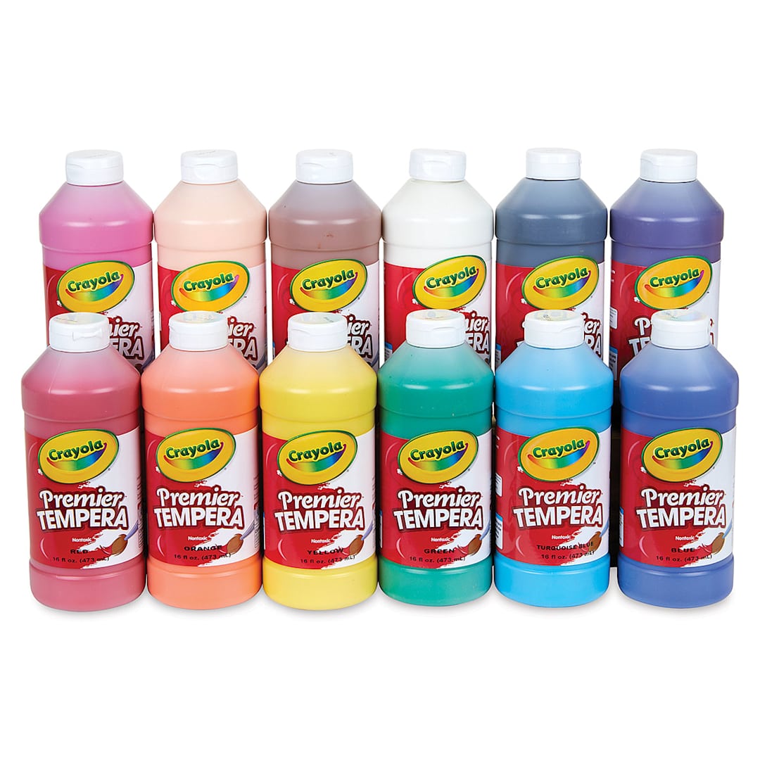 Open in modal - Crayola Premier Tempera - Assorted Colors, 16 oz, Set of 12
