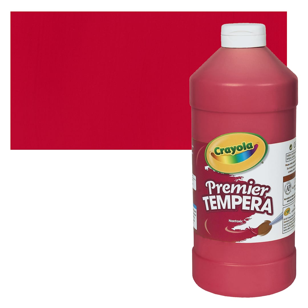 Open in modal - Crayola Premier Tempera - Red, 32 oz bottle and swatch
