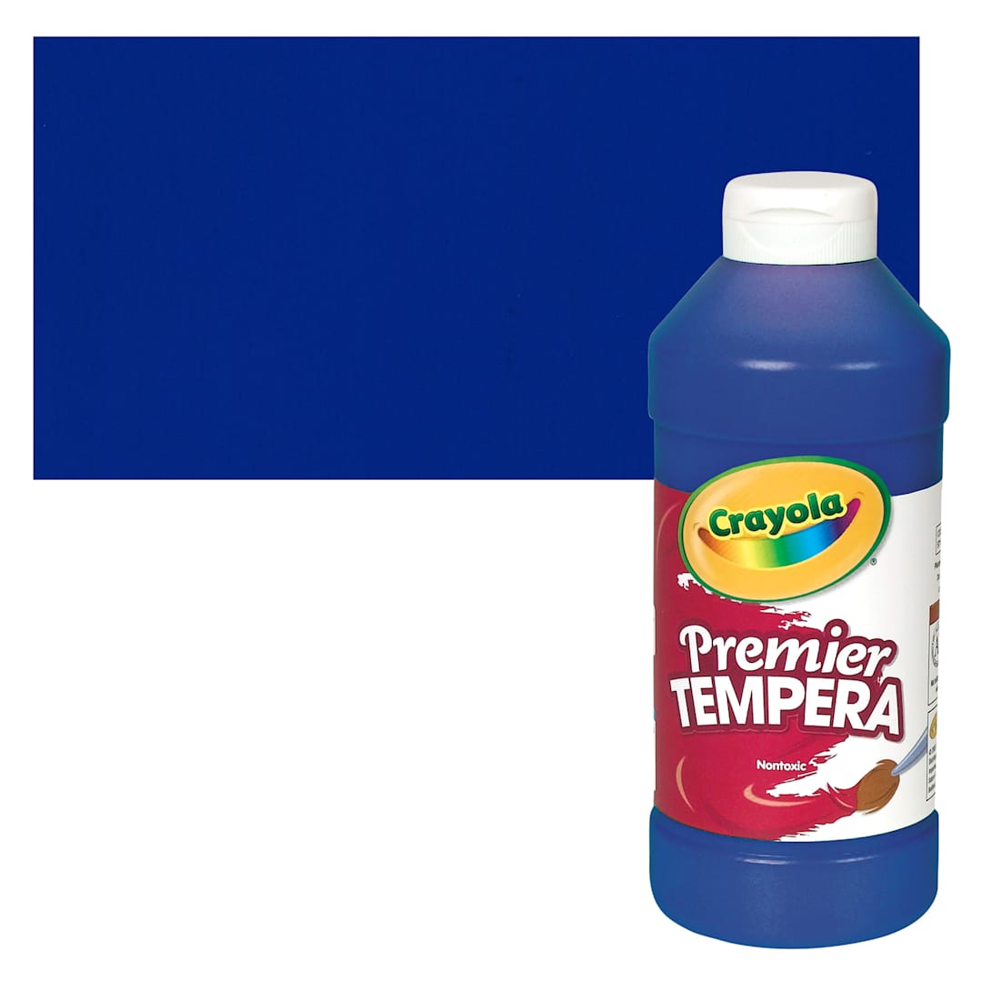 Open in modal - Crayola Premier Tempera - Blue, 16 oz bottle and swatch
