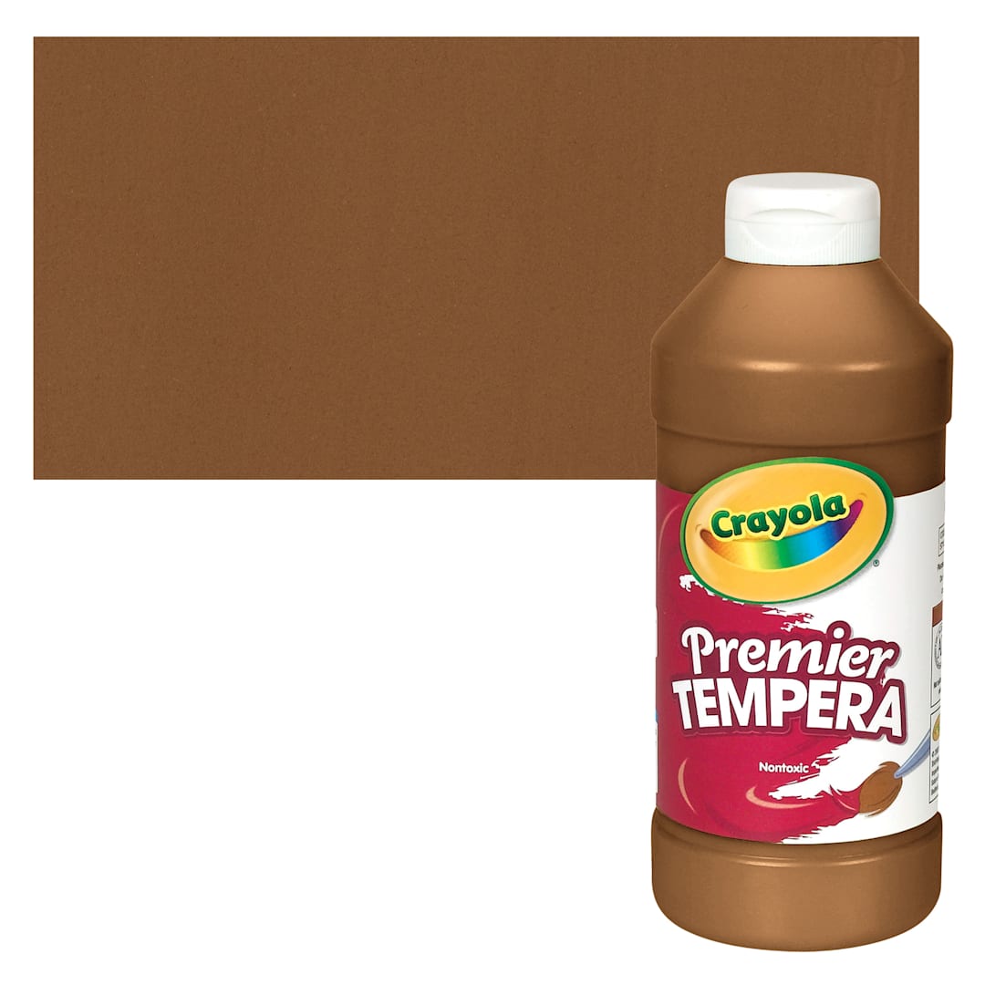 Open in modal - Crayola Premier Tempera - Brown, 16 oz bottle and swatch