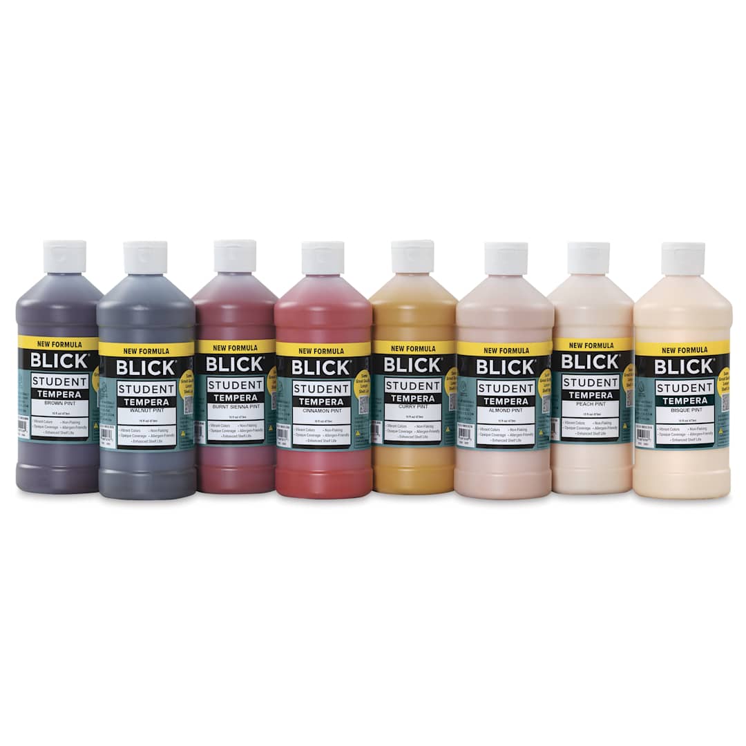 Open in modal - Blick Student Tempera Paints - Set of 8, Multicultural, Pint