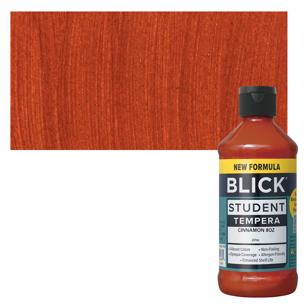 Open in modal - Blick Student Tempera Paint - Cinnamon, 8 oz bottle and swatch