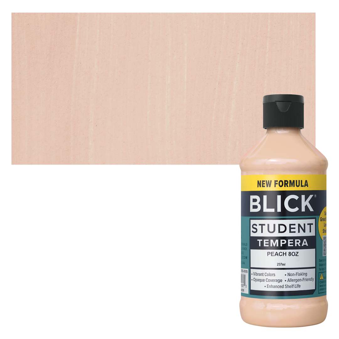 Open in modal - Blick Student Tempera Paint - Peach, 8 oz bottle and swatch