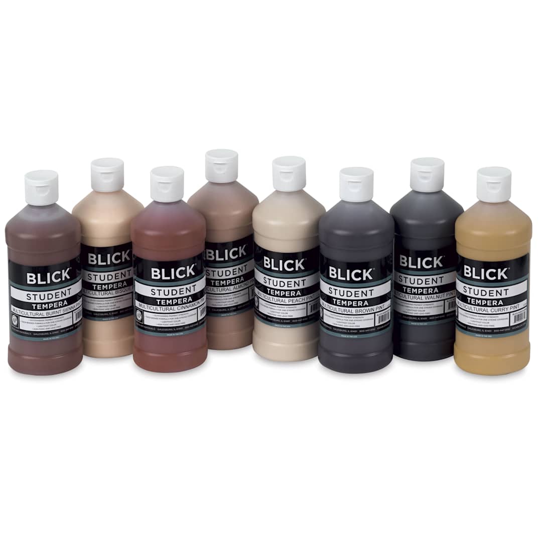 Open in modal - Blick Original Formula Student Tempera Paints - Set of 8, Multicultural Colors, Pints