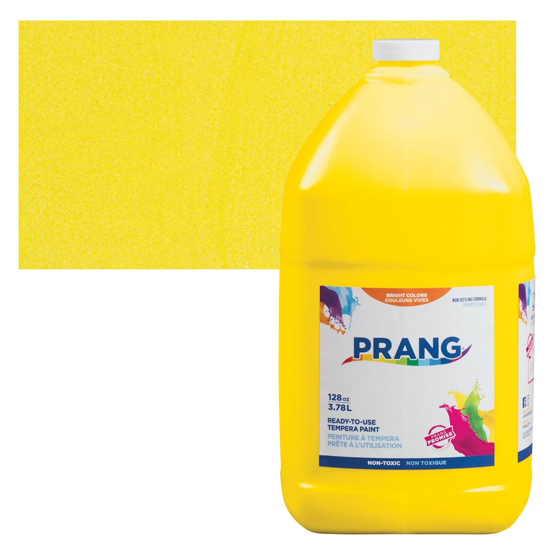 Open in modal - Prang Ready-To-Use Tempera Paint - Yellow, Gallon bottle and swatch