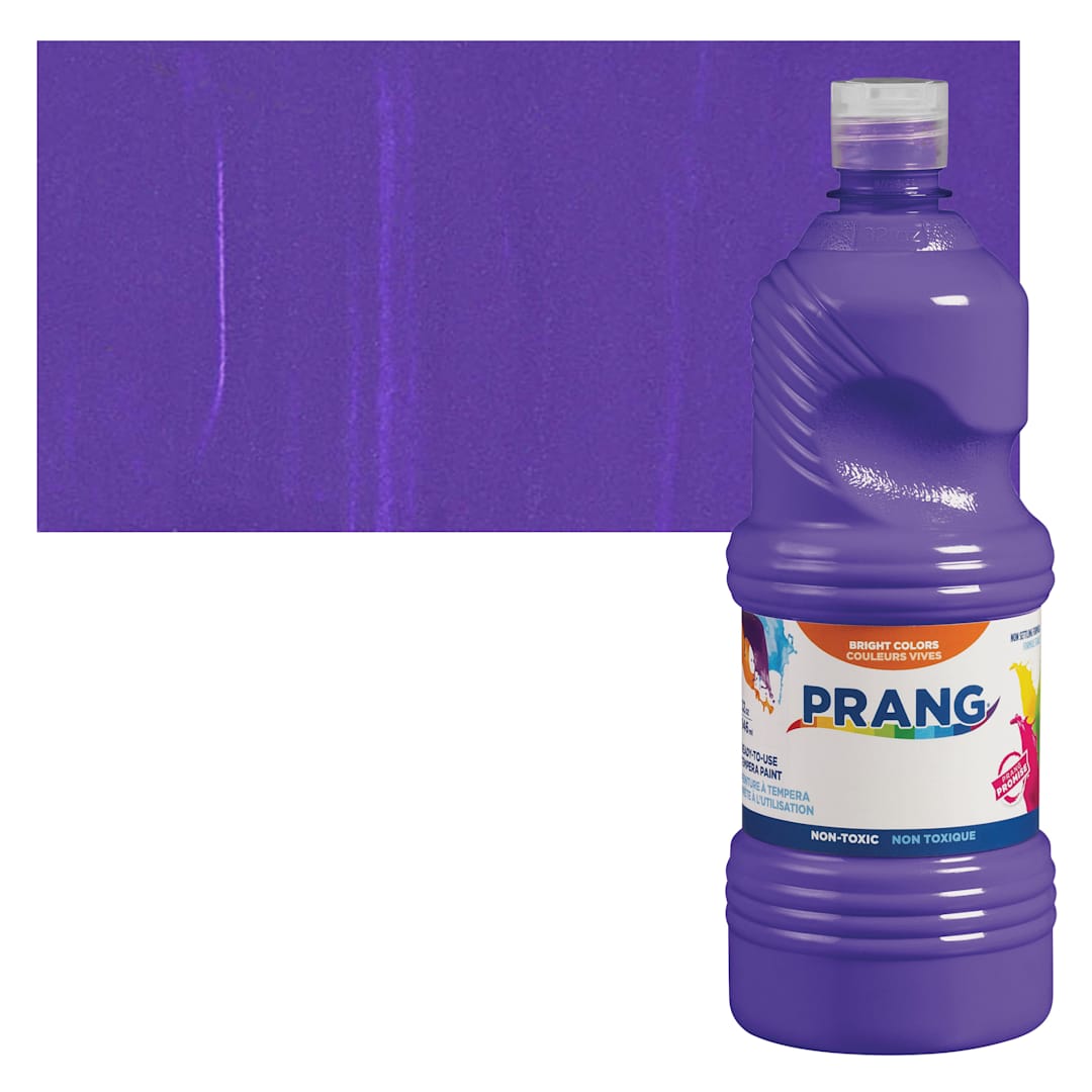 Open in modal - Prang Ready-To-Use Tempera Paint - Violet, 32 oz bottle and swatch