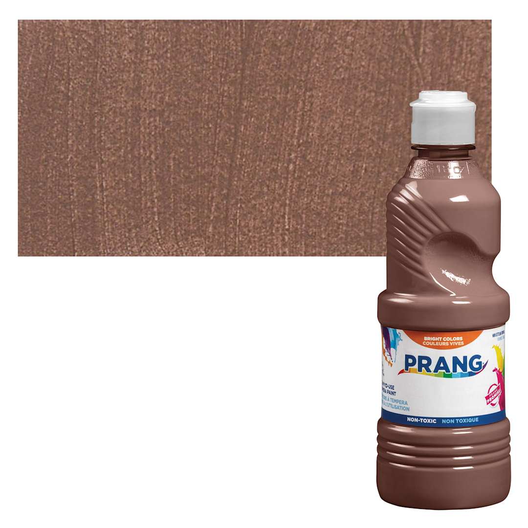 Open in modal - Prang Ready-To-Use Tempera Paint - Brown, 16 oz bottle and swatch