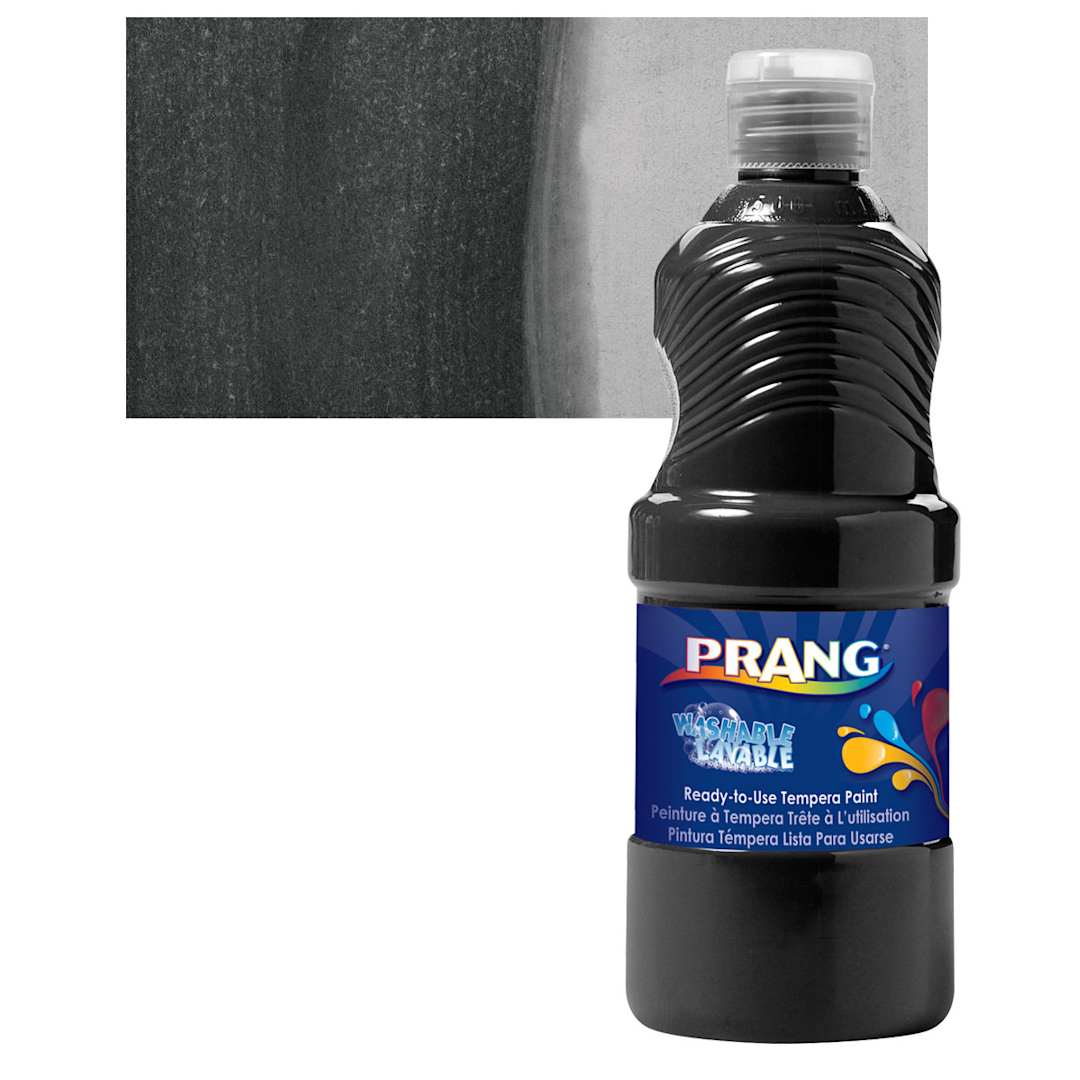 Open in modal - Prang Ready-To- Use Washable Tempera Paint- Black, Pint and swatch