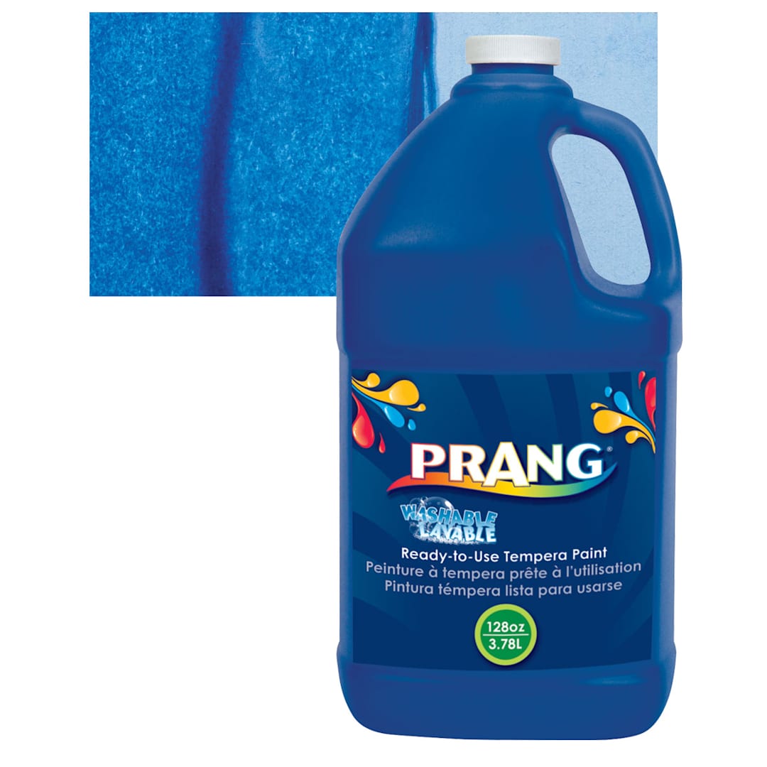 Open in modal - Prang Ready-To-Use Washable Tempera Paint - Blue, Gallon and swatch