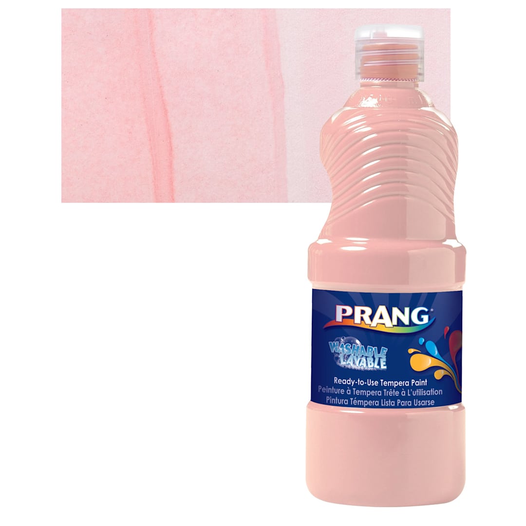 Open in modal - Prang Ready-To-Use Washable Tempera Paint - Peach, 16 oz bottle and swatch