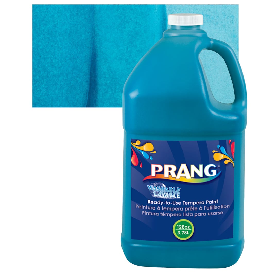 Open in modal - Prang Ready-To-Use Washable Tempera Paint - Turquoise, Gallon and swatch