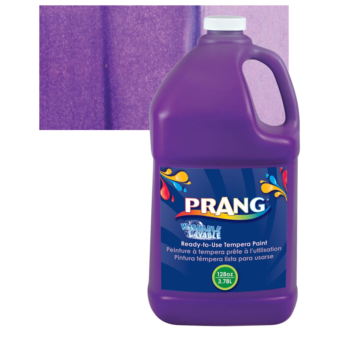 Open in modal - Prang Ready-To-Use Washable Tempera Paint - Violet, Gallon and swatch