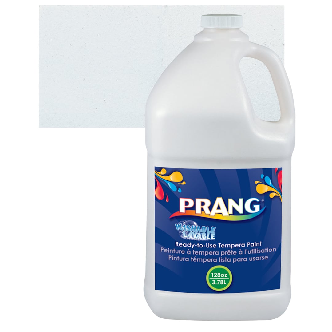 Open in modal - Prang Ready-To-Use Washable Tempera Paint - White, Gallon and swatch