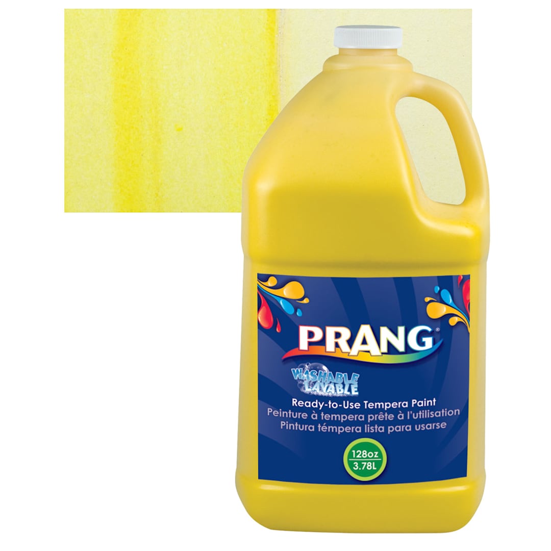 Open in modal - Prang Ready-To-Use Washable Tempera Paint - Yellow, Gallon and swatch