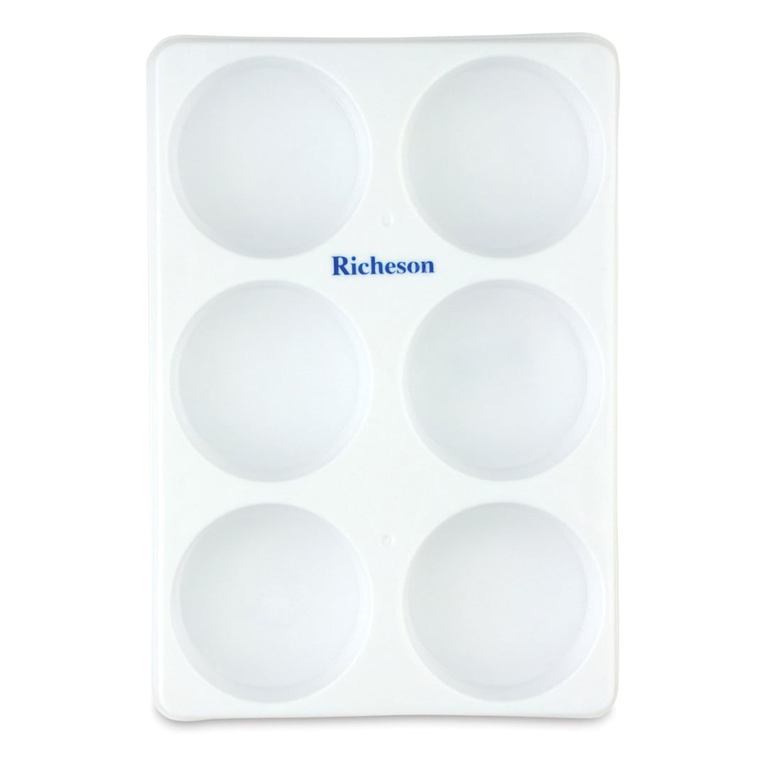 Open in modal - Richeson Tempera Cake Trays - Top view of 6 well Tempera Cake Tray
