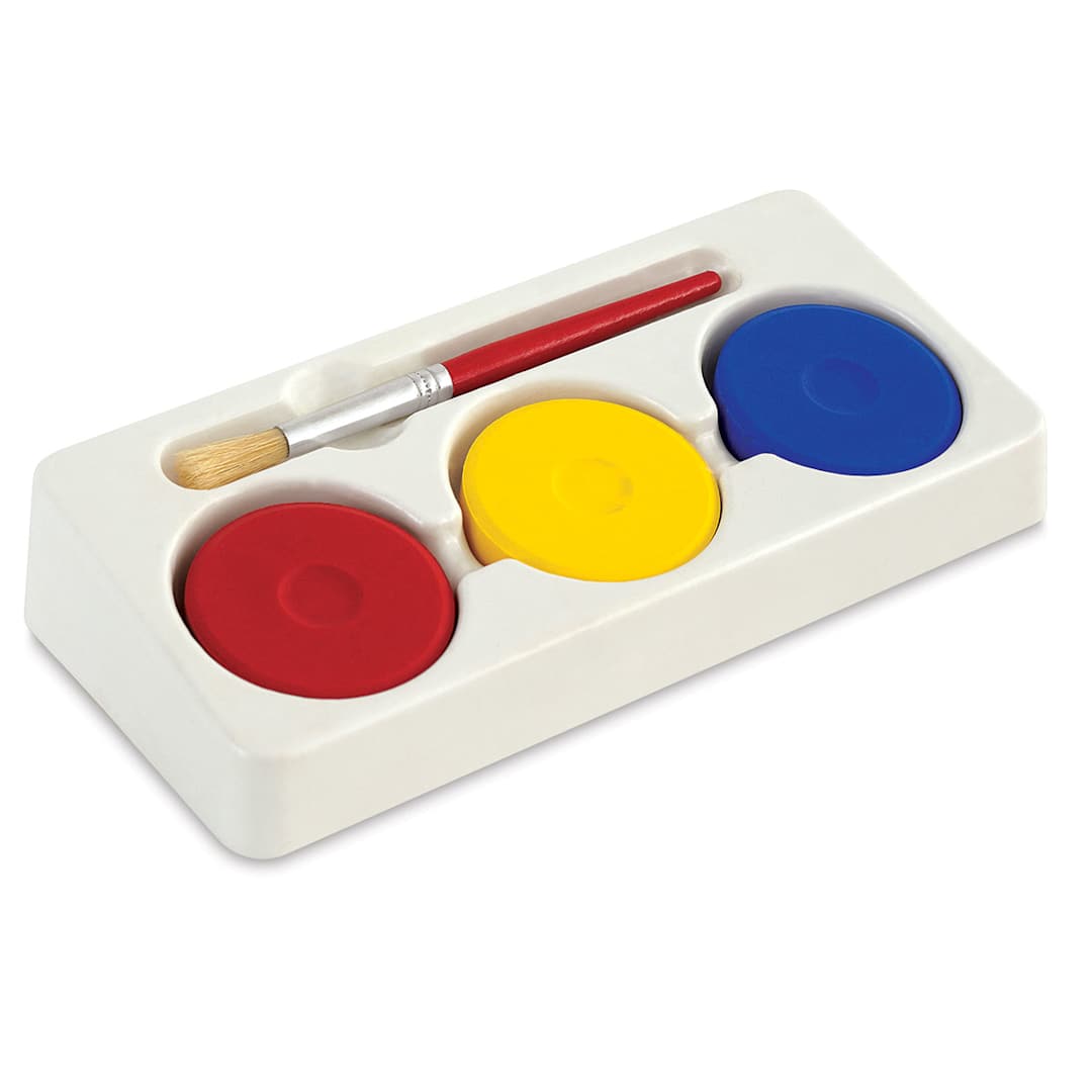 Open in modal - Richeson Tempera Cakes in Tray - Large, Set of 3, with Brush