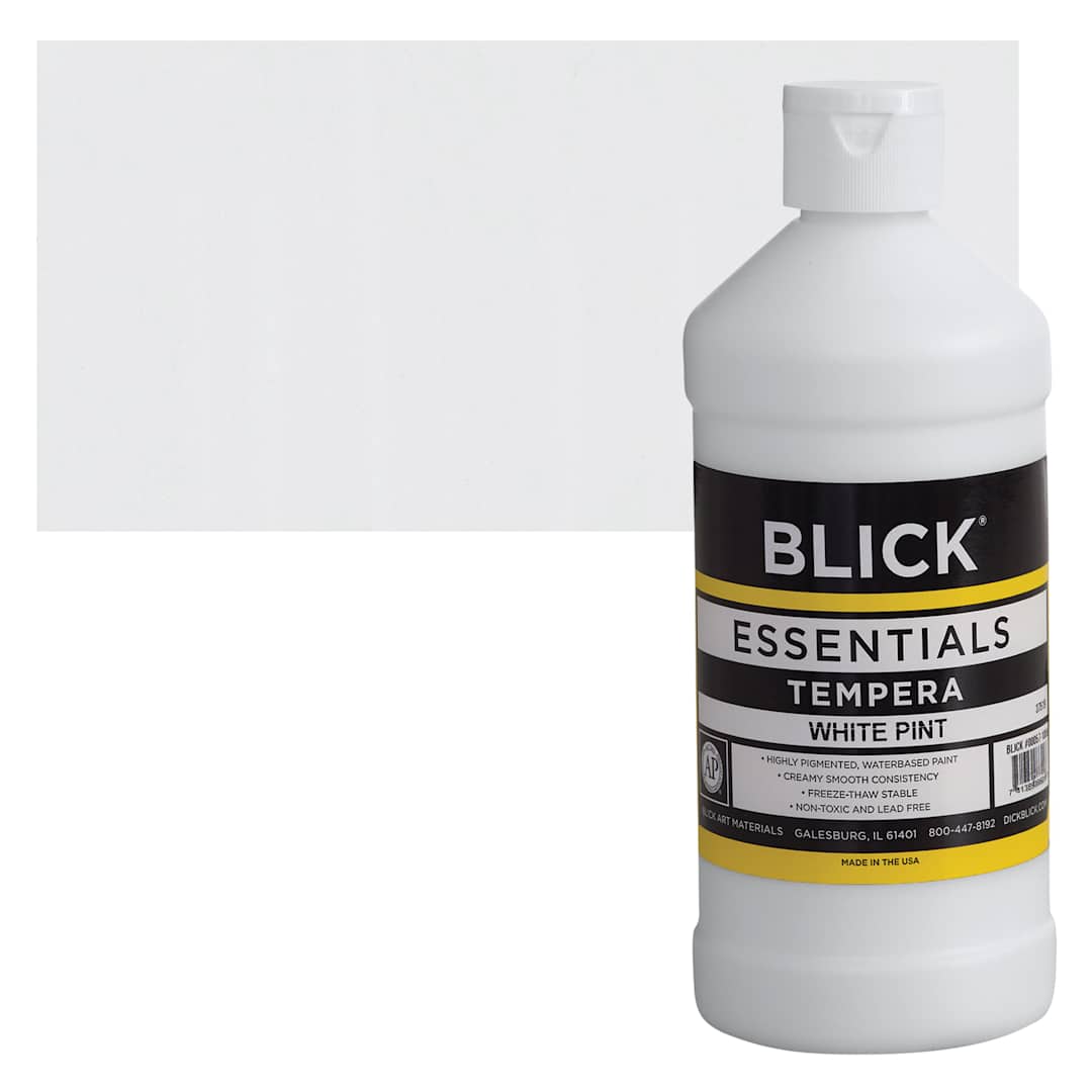 Open in modal - Blick Essentials Tempera - White, Pint and swatch