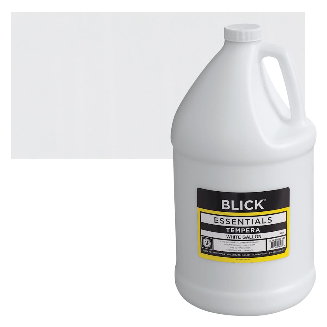 Open in modal - Blick Essentials Tempera - White, Gallon and swatch
