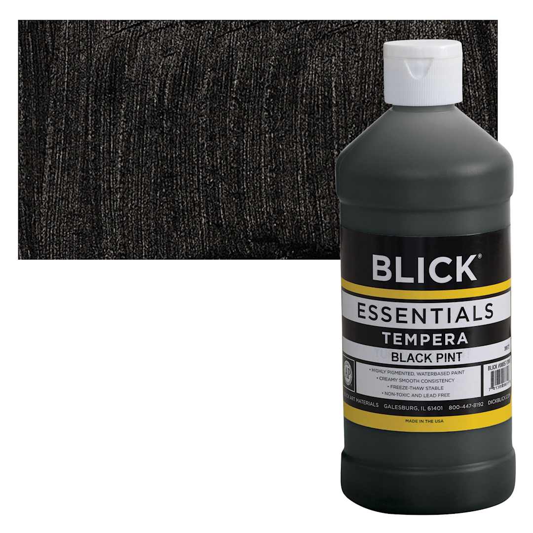 Open in modal - Blick Essentials Tempera - Black, Pint and swatch