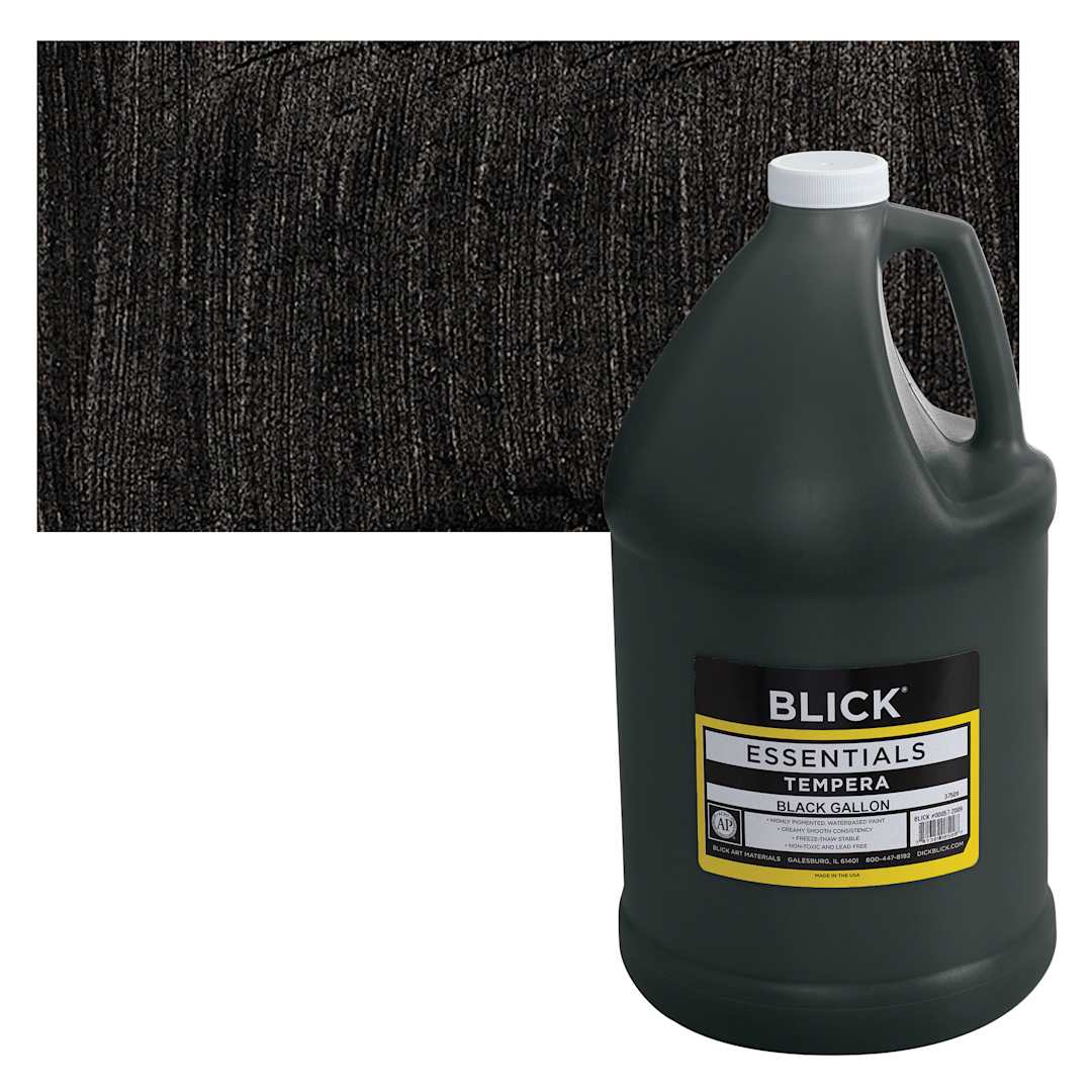 Open in modal - Blick Essentials Tempera - Black, Gallon and swatch