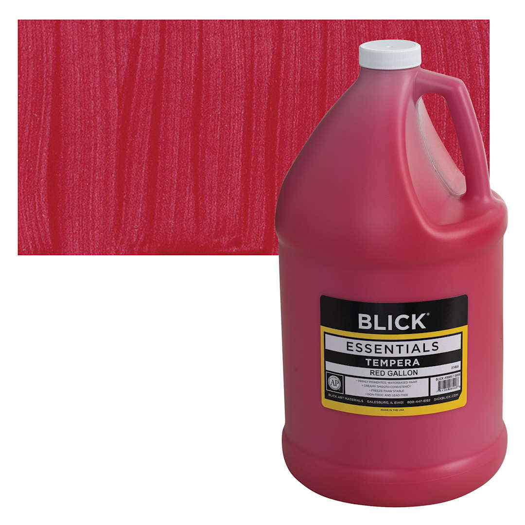 Open in modal - Blick Essentials Tempera - Red, Gallon and swatch