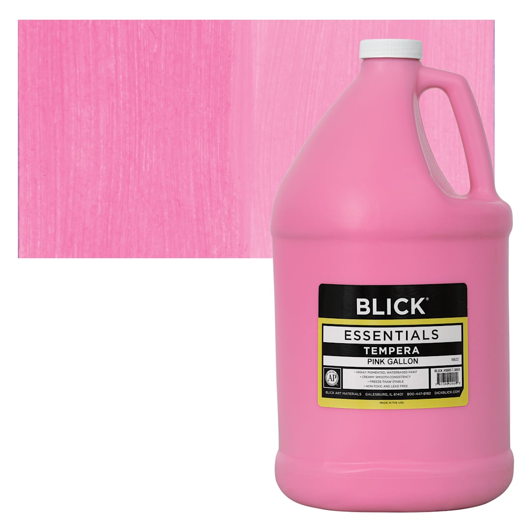 Open in modal - Blick Essentials Tempera - Pink, Gallon and swatch