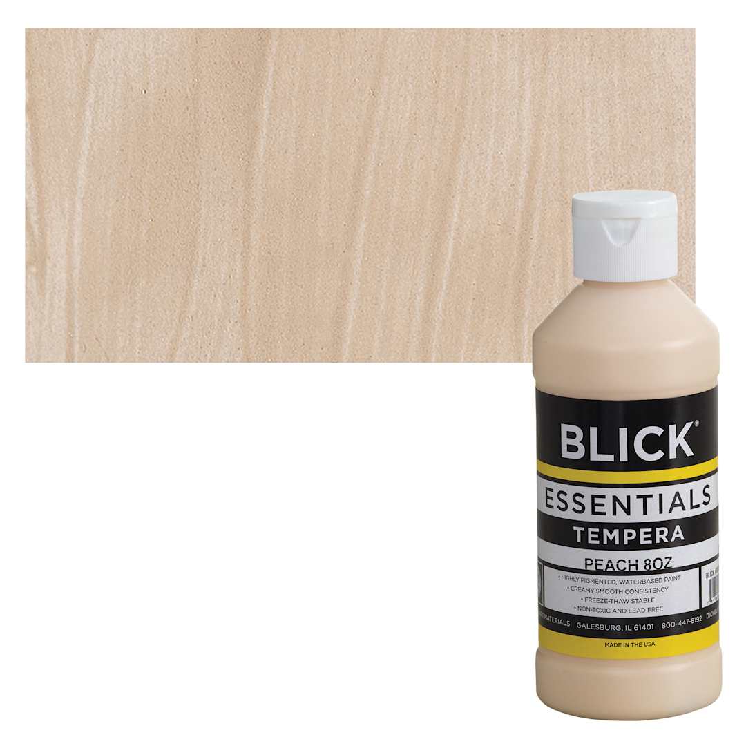 Open in modal - Blick Essentials Tempera - Peach, 8 oz bottle and swatch