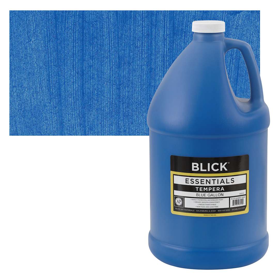 Open in modal - Blick Essentials Tempera - Blue, Gallon and swatch