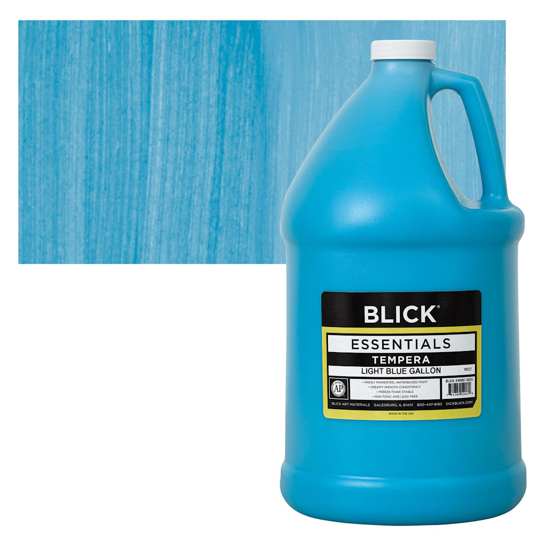 Open in modal - Blick Essentials Tempera - Light Blue, Gallon and swatch