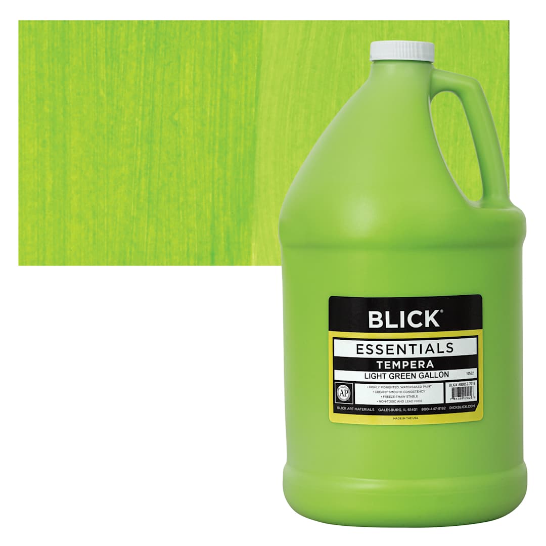 Open in modal - Blick Essentials Tempera - Light Green, Gallon and swatch