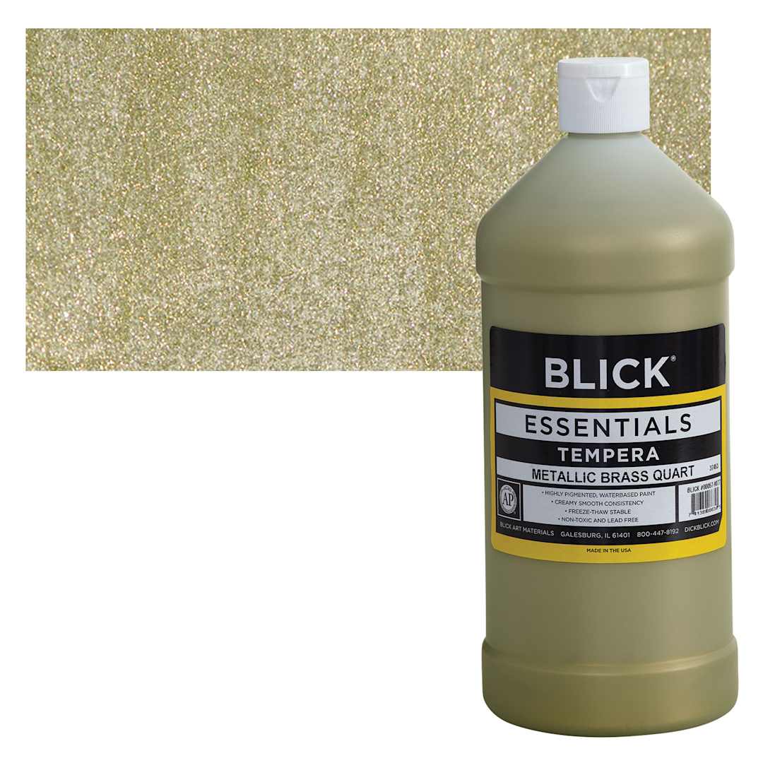 Open in modal - Blick Essentials Tempera - Brass (Metallic), Quart and swatch