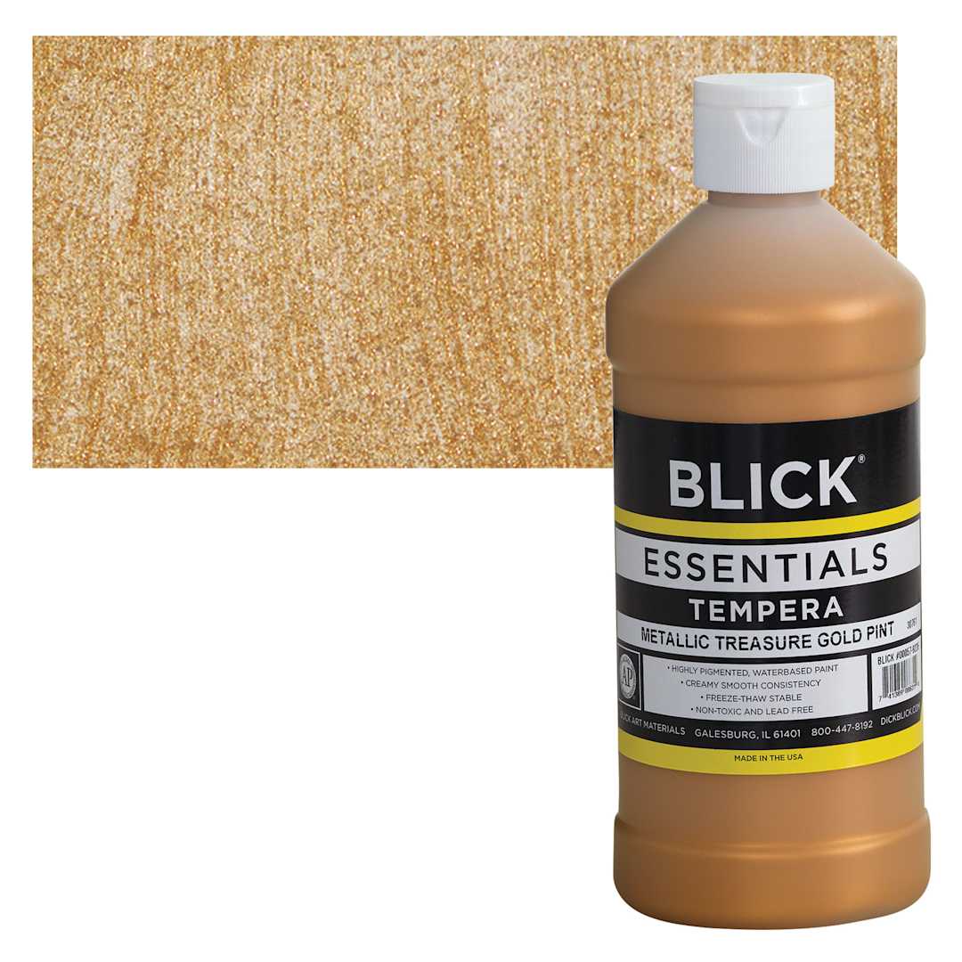 Open in modal - Blick Essentials Tempera - Treasure Gold (Metallic), Pint and swatch