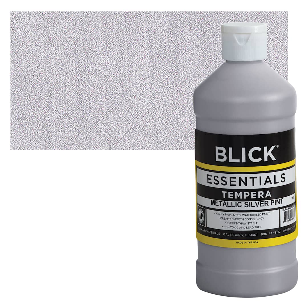 Open in modal - Blick Essentials Tempera - Silver (Metallic), Pint and swatch