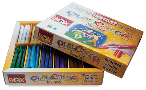 Open in modal - Playcolor Tempera Paint Stick Sets - 144 Pc Standard Colors Class Pack shown open