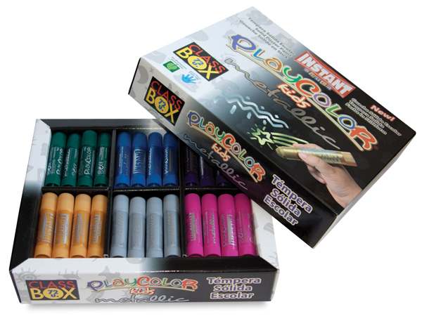 Open in modal - Playcolor Tempera Paint Stick Sets - Package of 72 pc Pocket Size Metallic Class Pack shown open